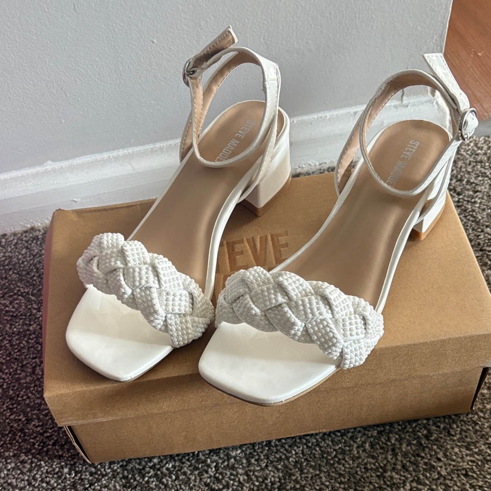 Steve Madden Cream Braided Sandals